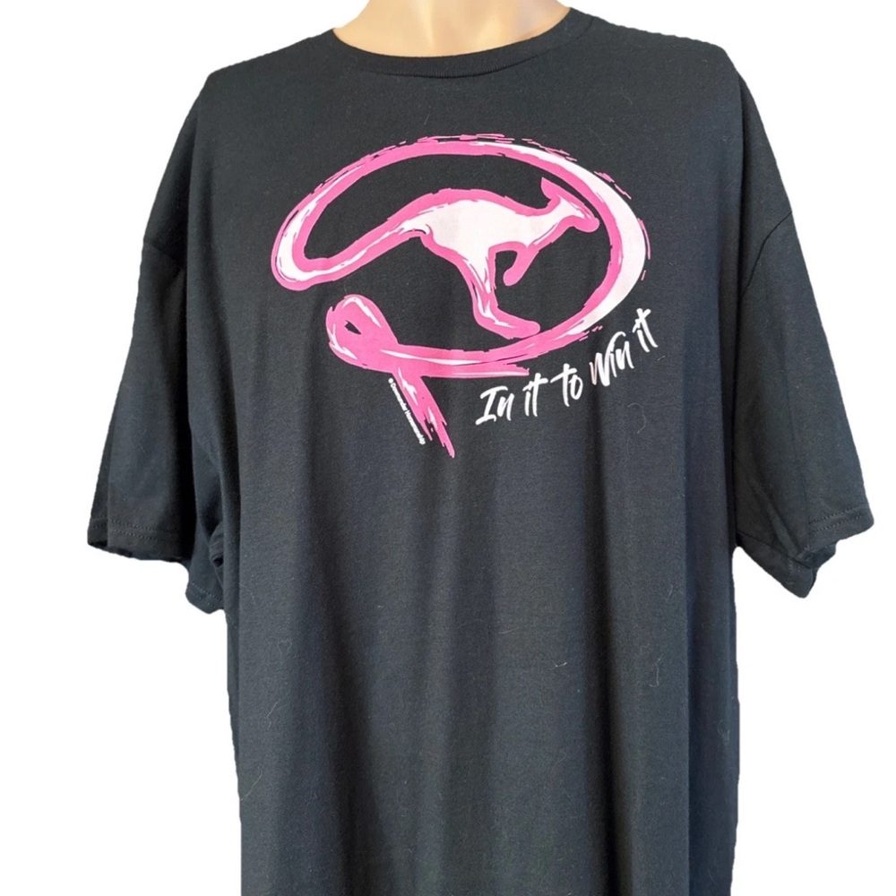 NWT In It To Win It Pink Ribbon Breast Cancer Awareness Black Shirt Unisex XL